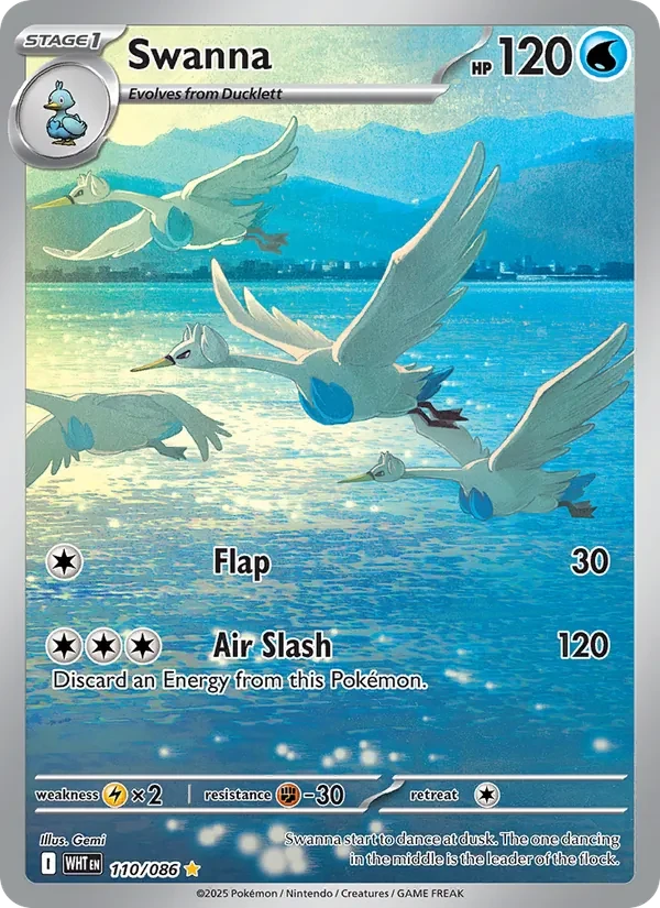 Swanna 110/86 White Flare Pokémon card