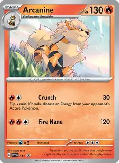 Arcanine 011/225 SVP Black Star Promos Pokémon card
