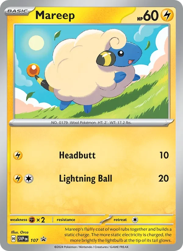 Mareep 107/225 SVP Black Star Promos Pokémon card