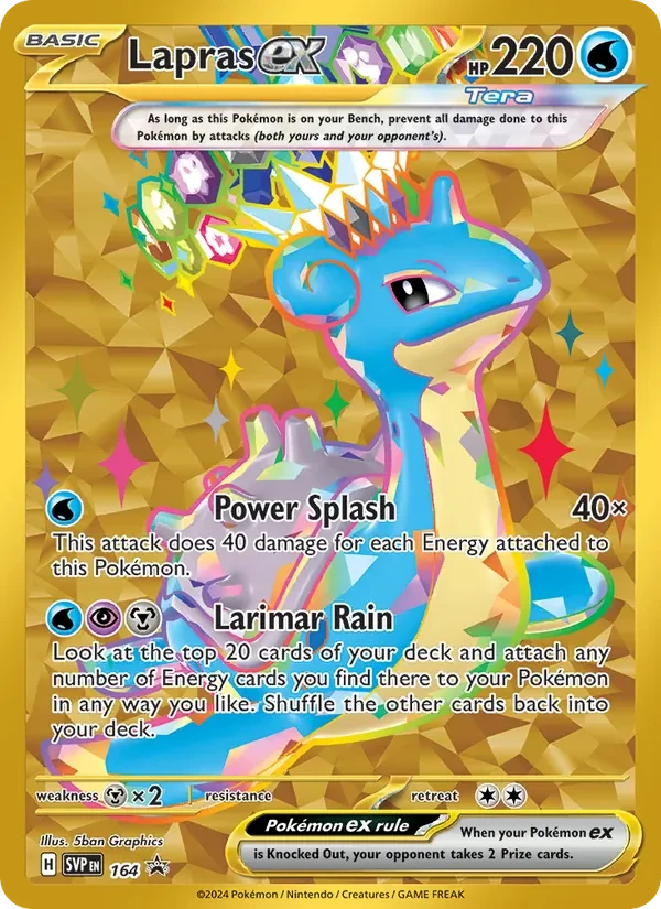 Lapras ex 164/225 SVP Black Star Promos Pokémon card