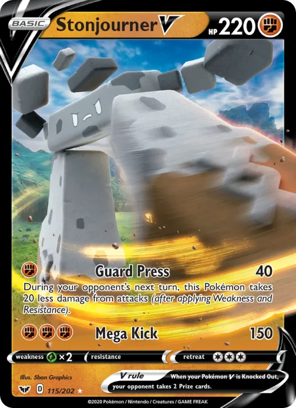Stonjourner V 115/202 Sword & Shield Pokémon card