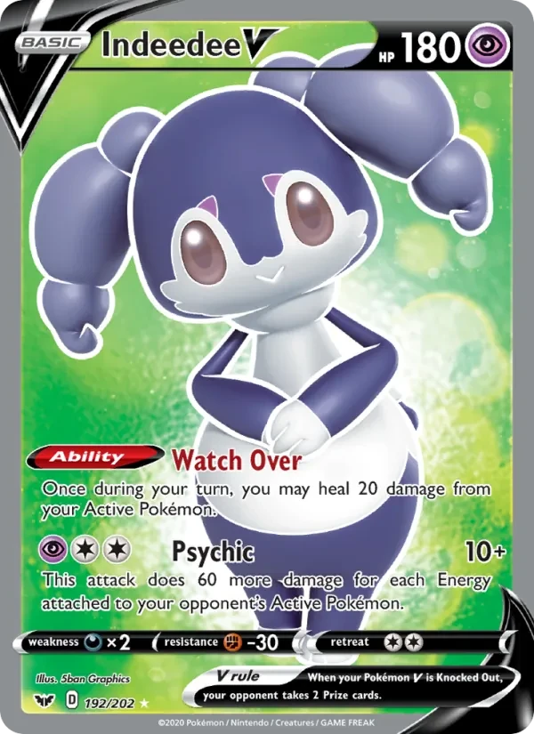 Indeedee V 192/202 Sword & Shield Pokémon card