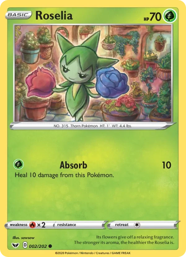 Roselia 2/202 Sword & Shield Pokémon card