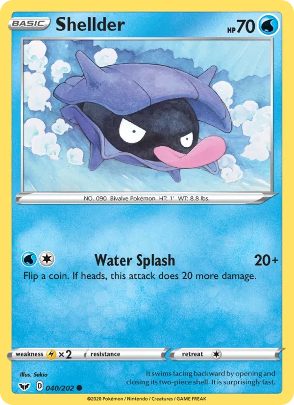 Shellder 40/202 Sword & Shield Pokémon card
