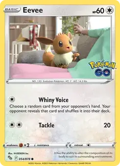Eevee 054/78 Pokémon GO Pokémon card
