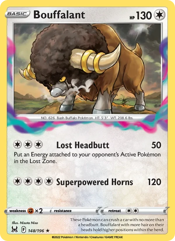 Bouffalant 148/196 Lost Origin Pokémon card