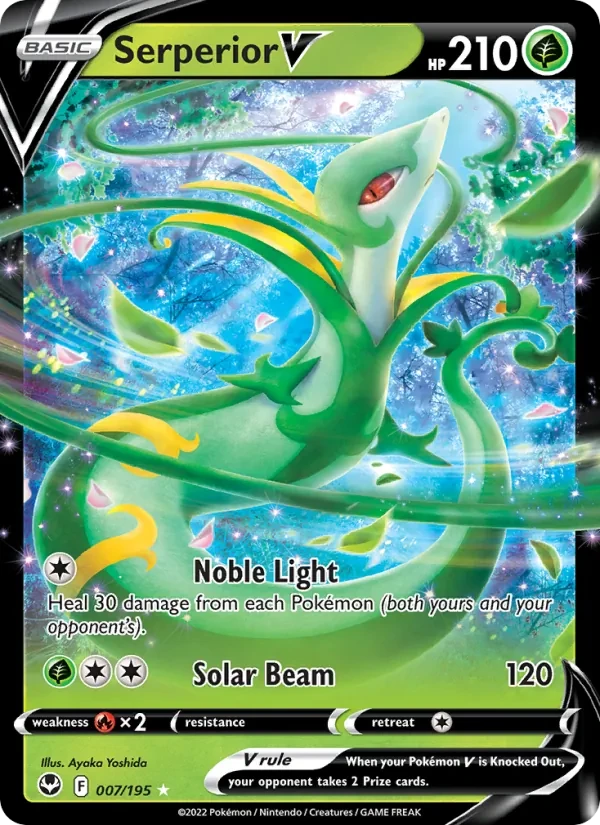 Serperior V 007/195 Silver Tempest Pokémon card