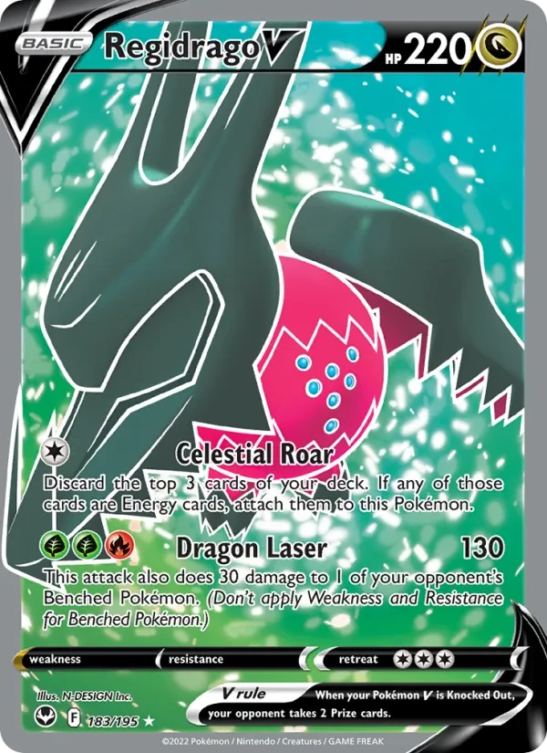 Regidrago V 183/195 Silver Tempest Pokémon card