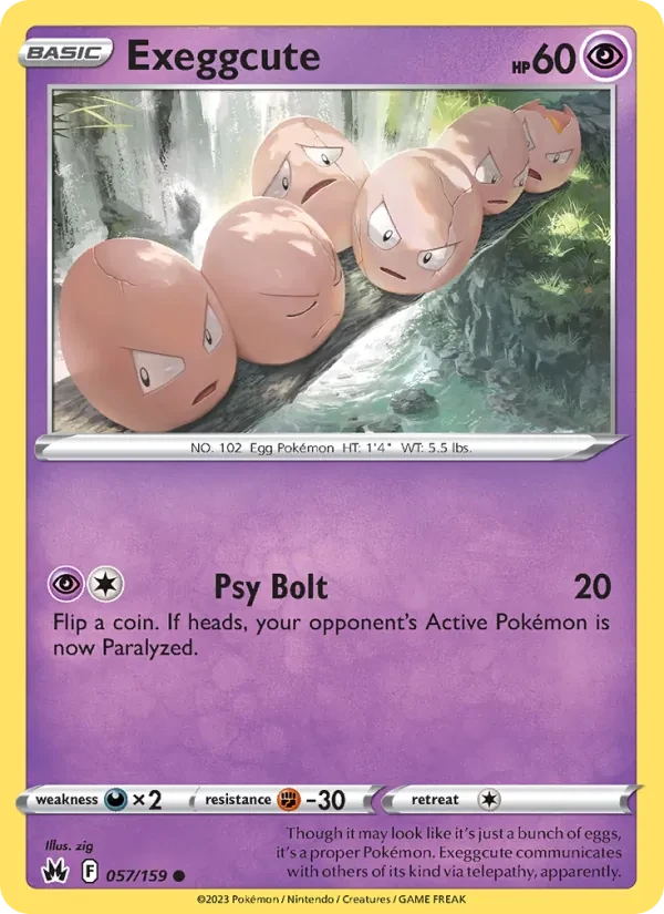 Exeggcute 057/159 Crown Zenith Pokémon card