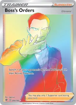 Boss's Orders (Giovanni) 200/192 Rebel Clash Pokémon card