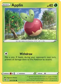 Applin 21/192 Rebel Clash Pokémon card