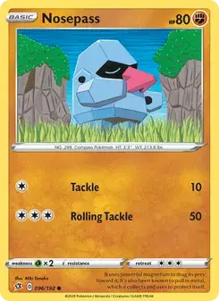 Nosepass 96/192 Rebel Clash Pokémon card