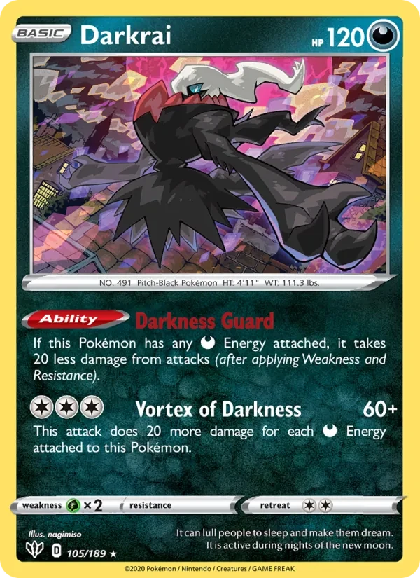 Darkrai 105/189 Darkness Ablaze Pokémon card
