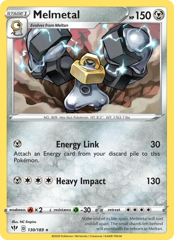 Melmetal 130/189 Darkness Ablaze Pokémon card