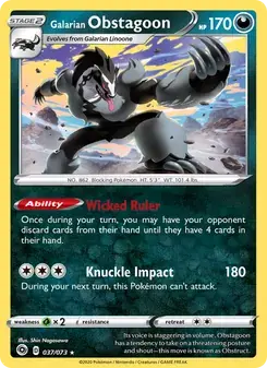 Galarian Obstagoon 37/73 Champion's Path Pokémon card