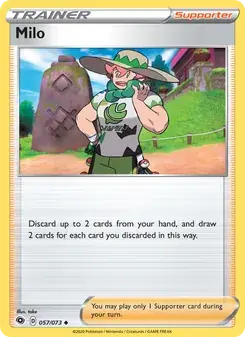 Milo 57/73 Champion's Path Pokémon card