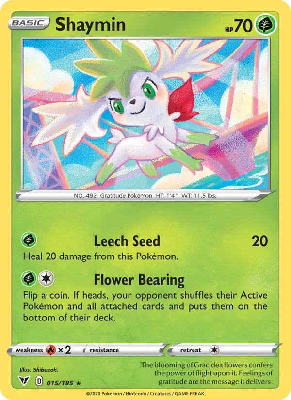 Shaymin 15/185 Vivid Voltage Pokémon card