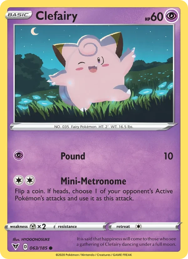 Clefairy 63/185 Vivid Voltage Pokémon card