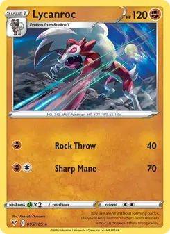 Lycanroc 95/185 Vivid Voltage Pokémon card