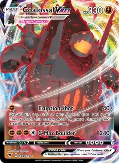 Coalossal VMAX 99/185 Vivid Voltage Pokémon card