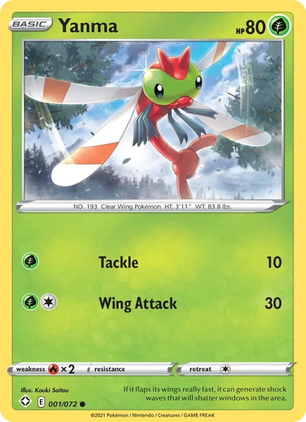 Yanma 1/72 Shining Fates Pokémon card