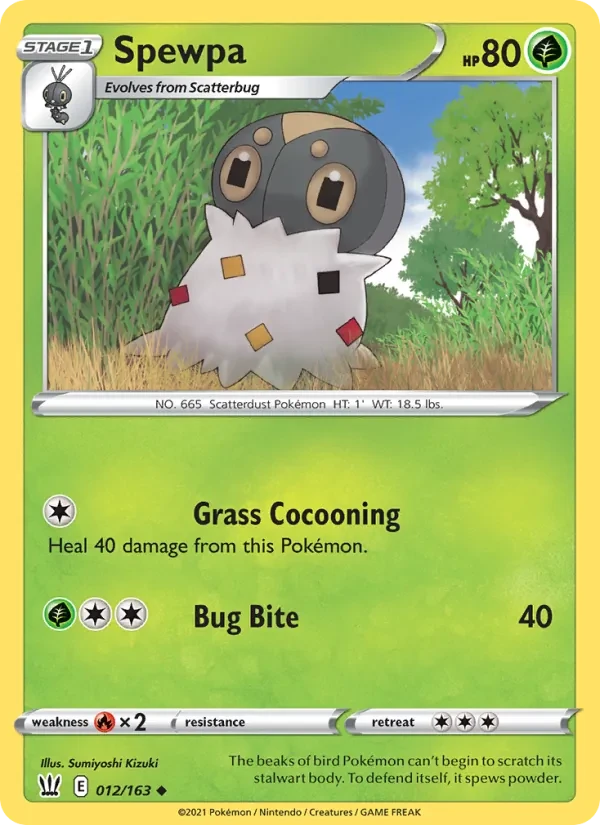 Spewpa 12/163 Battle Styles Pokémon card