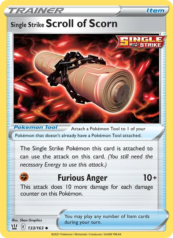 Single Strike Scroll of Scorn 133/163 Battle Styles Pokémon Karte