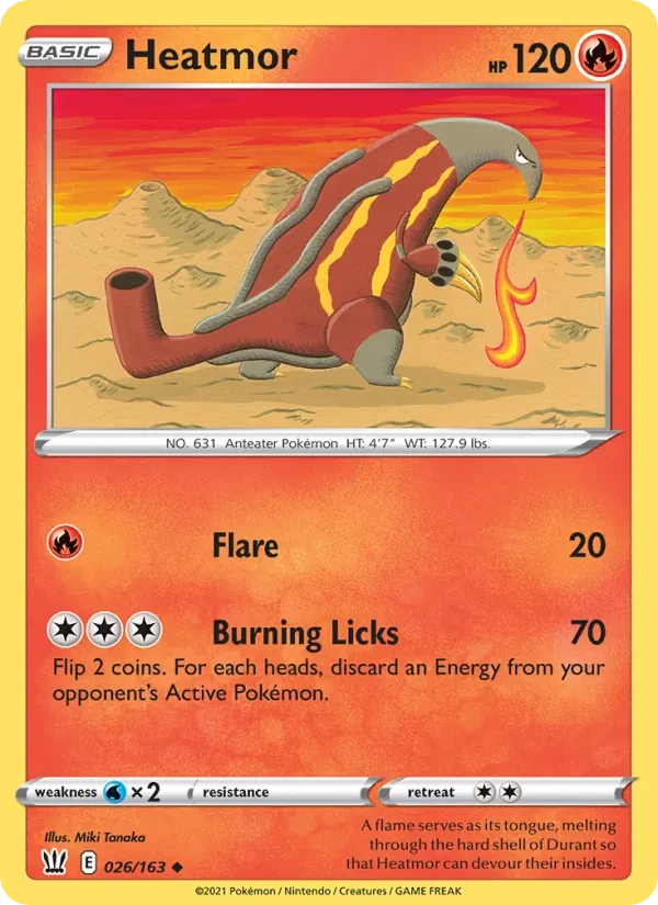 Heatmor 26/163 Battle Styles Pokémon card