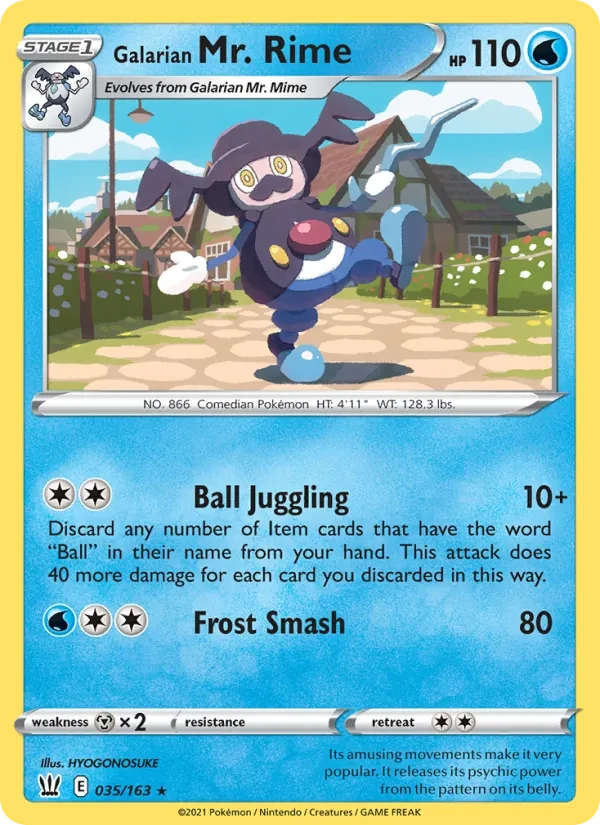 Galarian Mr. Rime 35/163 Battle Styles Pokémon Karte