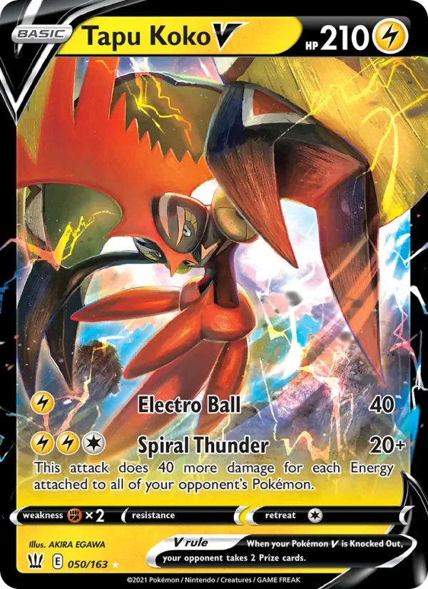 Tapu Koko V 50/163 Battle Styles Pokémon card