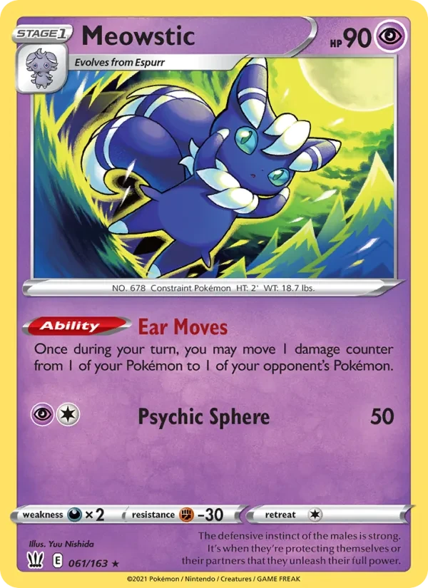 Meowstic 61/163 Battle Styles Pokémon card