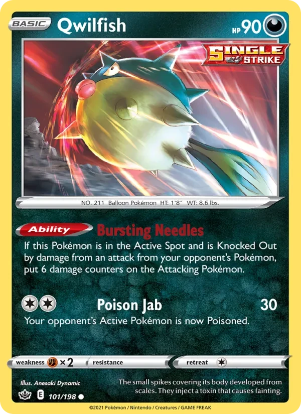 Qwilfish 101/198 Chilling Reign Pokémon card