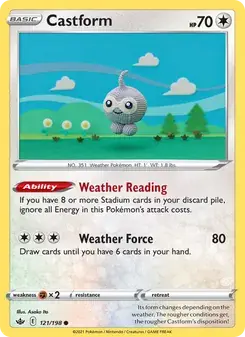 Castform 121/198 Chilling Reign Pokémon card