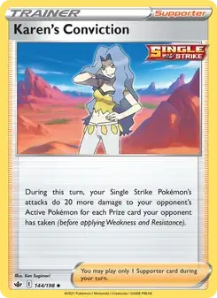 Karen's Conviction 144/198 Chilling Reign Pokémon card