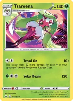Tsareena 15/198 Chilling Reign Pokémon card