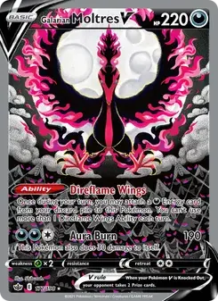 Galarian Moltres V 177/198 Chilling Reign Pokémon card