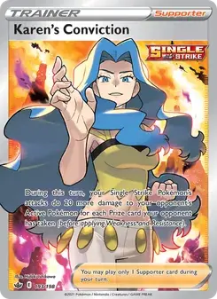 Karen's Conviction 193/198 Chilling Reign Pokémon card