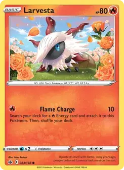 Larvesta 23/198 Chilling Reign Pokémon card