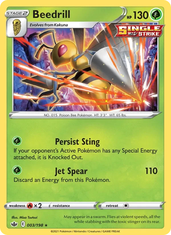 Beedrill 3/198 Chilling Reign Pokémon card