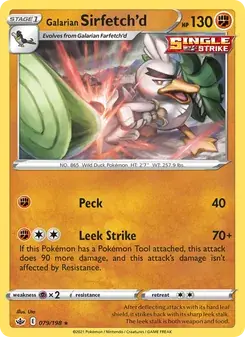 Galarian Sirfetch'd 79/198 Chilling Reign Pokémon card