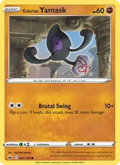 Galarian Yamask 82/198 Chilling Reign Pokémon card
