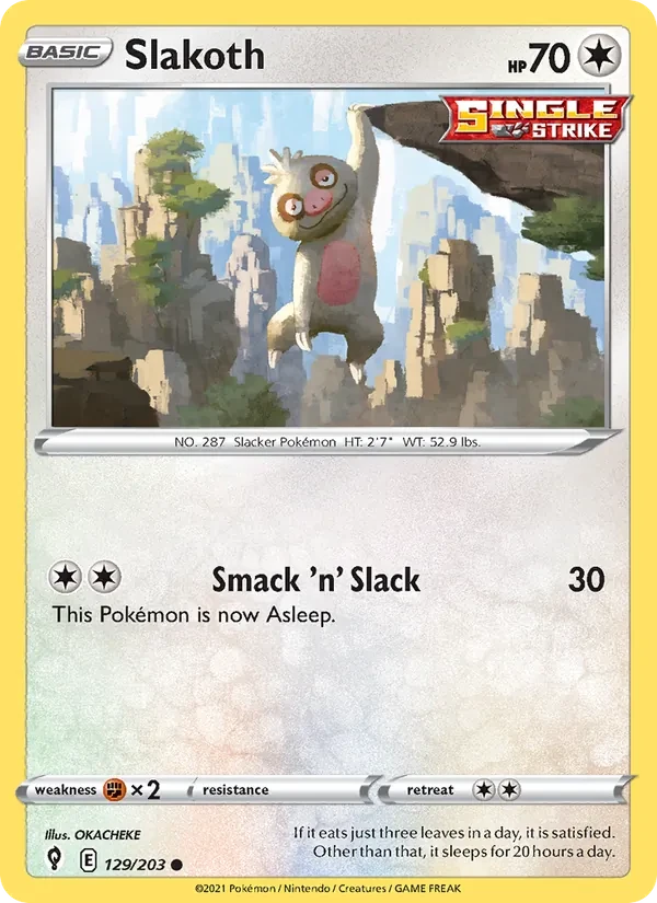 Slakoth 129/203 Evolving Skies Pokémon Karte