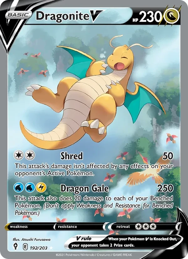 Dragonite V 192/203 Evolving Skies Pokémon card