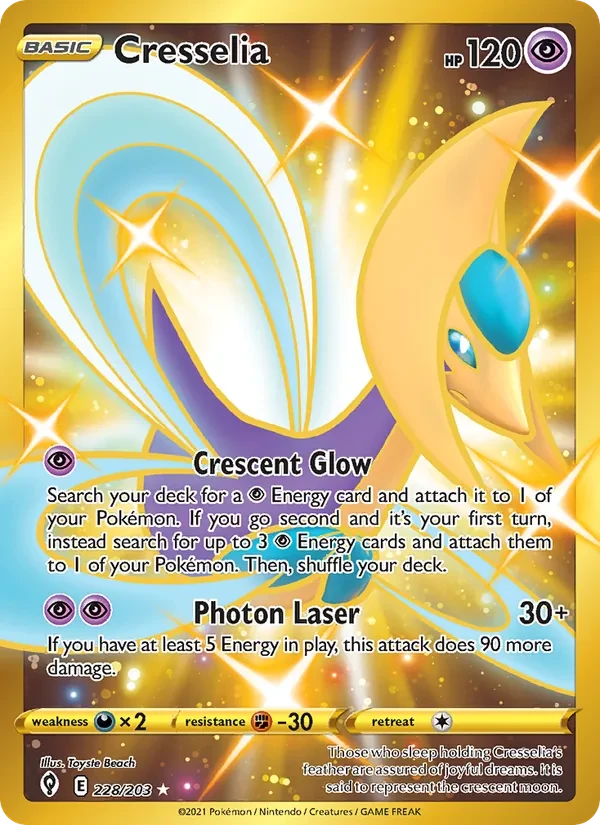 Cresselia 228/203 Evolving Skies Pokémon card