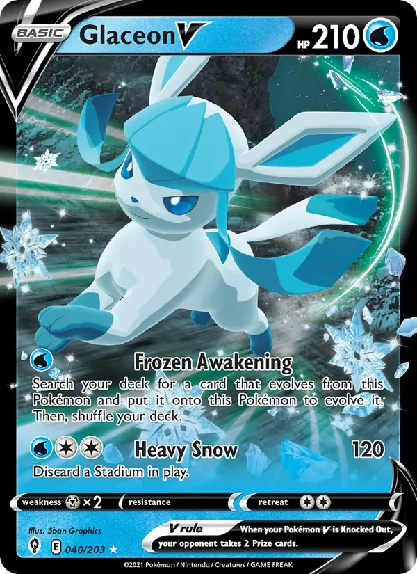 Glaceon V 40/203 Evolving Skies Pokémon card