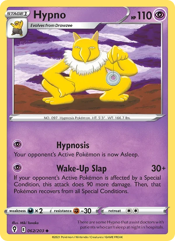 Hypno 62/203 Evolving Skies Pokémon card