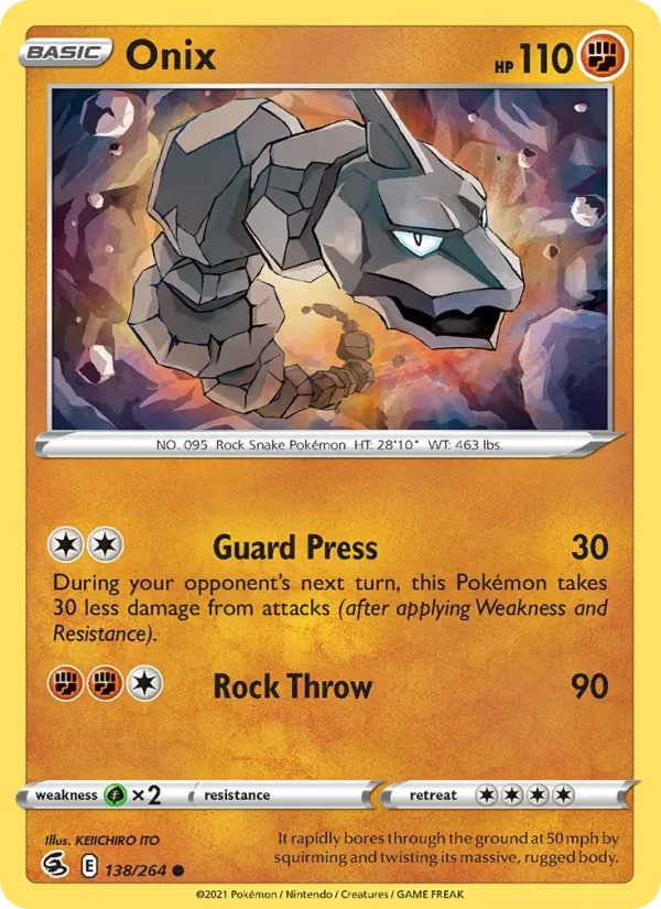 Onix 138/264 Fusion Strike Pokémon card