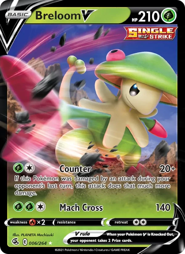 Breloom V 6/264 Fusion Strike Pokémon card