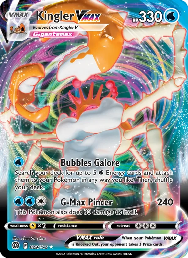 Kingler VMAX 029/172 Brilliant Stars Pokémon card