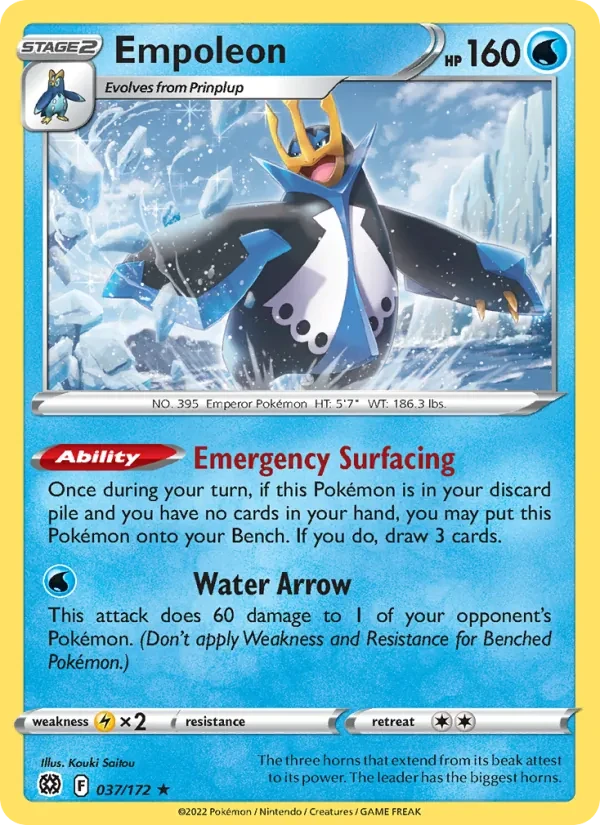 Empoleon 037/172 Brilliant Stars Pokémon card